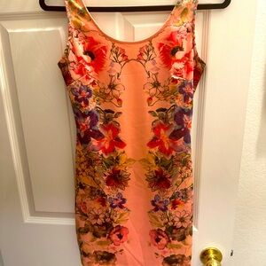 Floral peach sleeveless dress size small